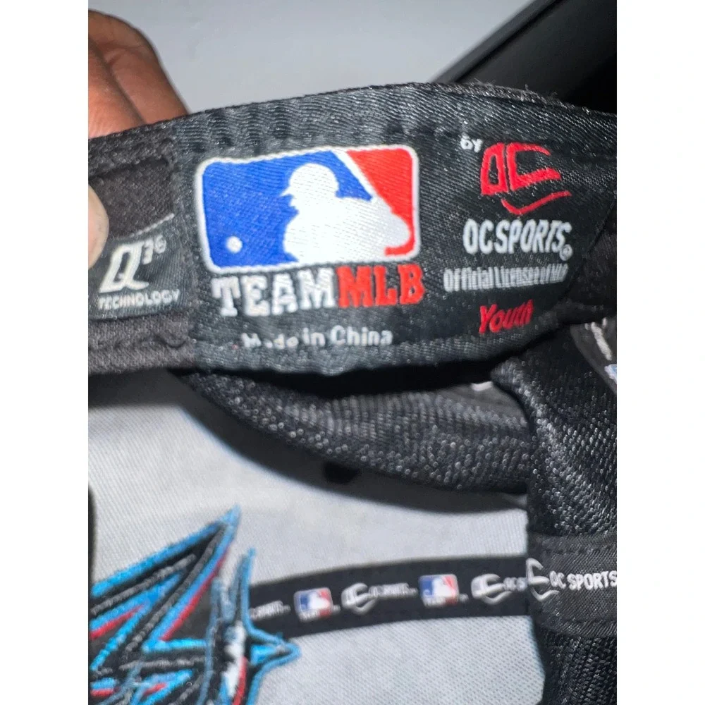 OC Sports Miami Marlins Youth Baseball‎ Cap Black Team MLB Adjustable Hat